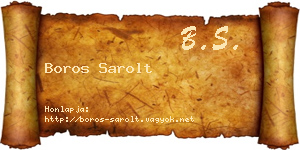 Boros Sarolt névjegykártya