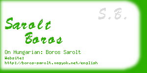 sarolt boros business card